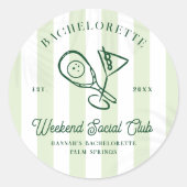 Pickleball Country Club | vrijgezellen Ronde Sticker (Voorkant)