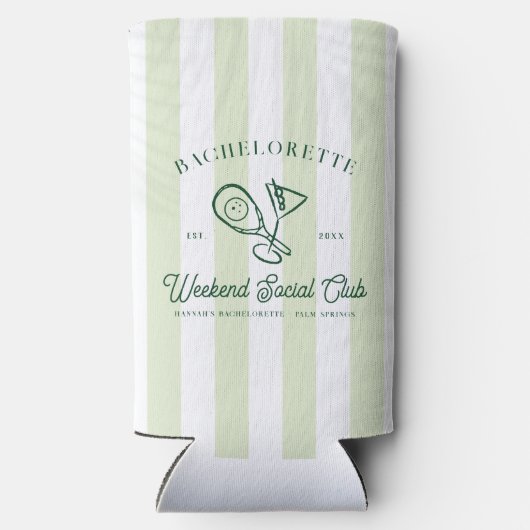 Pickleball Country Club | vrijgezellen Seltzer Blikjeskoeler (Achterkant)