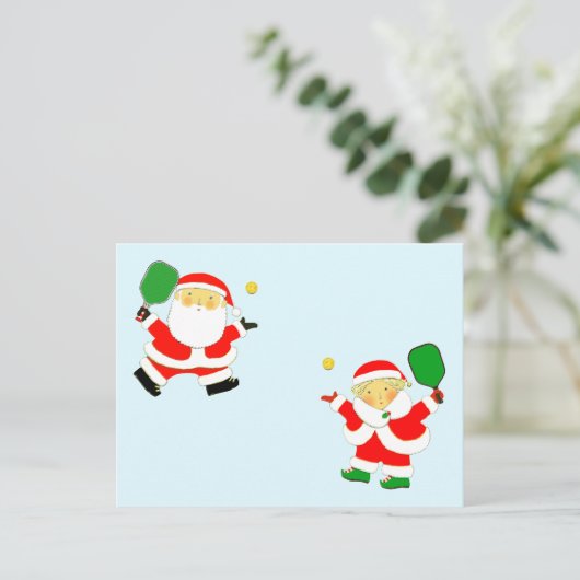 Pickleball Couple-kerstkaarten Feestdagenkaart (Staand voorkant)