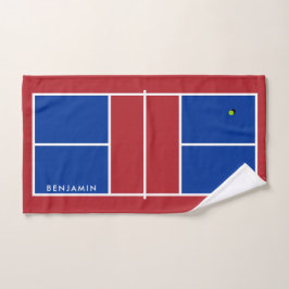 Pickleball Court Aangepaste naam Handdoek