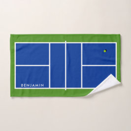 Pickleball Court Aangepaste naam Handdoek