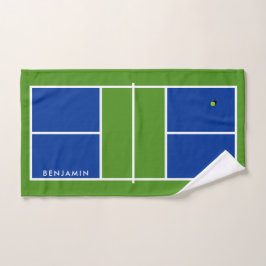 Pickleball Court Aangepaste naam Handdoek