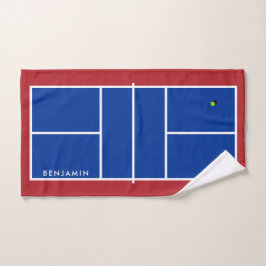 Pickleball Court Aangepaste naam Handdoek