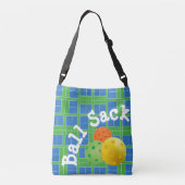 Pickleball Court Ball Sack Blauwe Groene Court Spe Crossbody Tas (Achterkant)