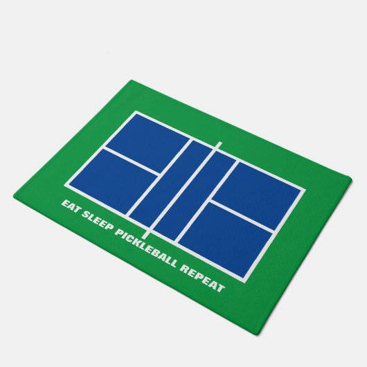 Pickleball Court blue green custom doormat Deurmat (Schuin)
