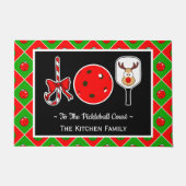 Pickleball Court Christmas Joy Feestelijke Ingang Deurmat (Voorkant)