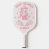 Pickleball Court Cowgirl Western Roze Paddle (Achterkant)