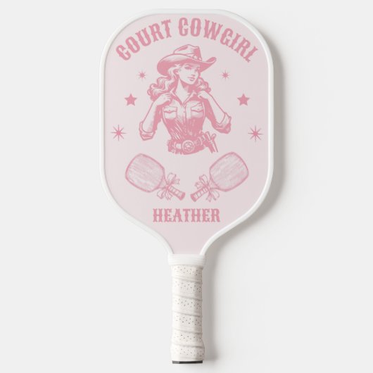 Pickleball Court Cowgirl Western Roze Paddle (Voorkant)