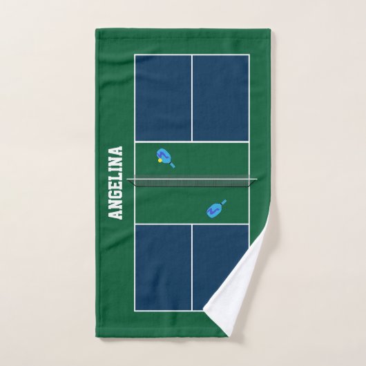 Pickleball Court gepersonaliseerd Handdoek (Handdoek)