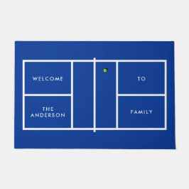 Pickleball Court gepersonaliseerde tekst Deurmat