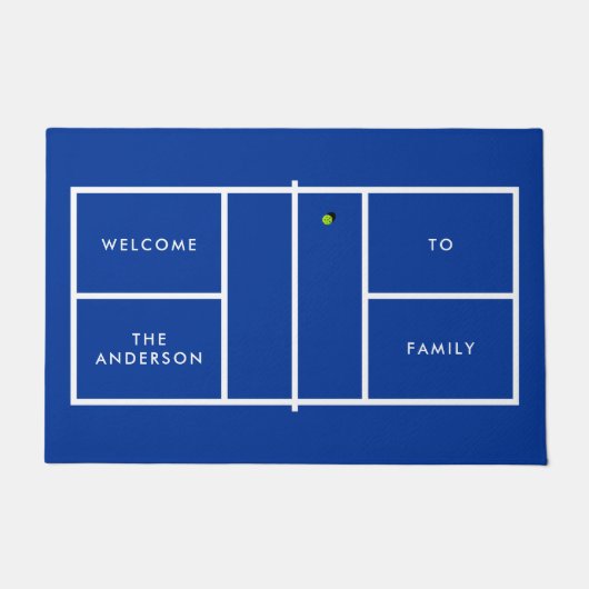 Pickleball Court gepersonaliseerde tekst Deurmat (Voorkant)