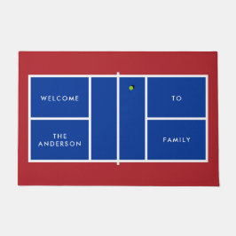 Pickleball Court gepersonaliseerde tekst Deurmat