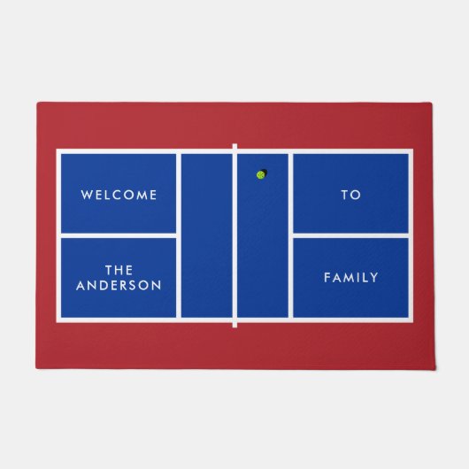 Pickleball Court gepersonaliseerde tekst Deurmat (Voorkant)