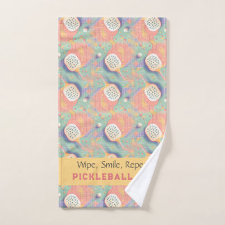 Pickleball Court Pastel Charm Handdoek