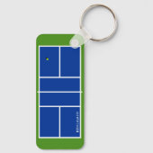 Pickleball Court Persoonlijke naam Groen & Blauw Sleutelhanger (Achterkant)