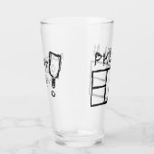 Pickleball Court Pint Glass Cup Glas (Rechts)