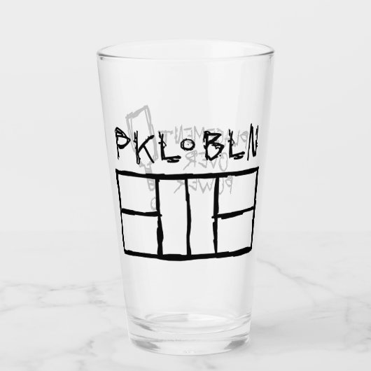 Pickleball Court Pint Glass Cup Glas (Voorkant)