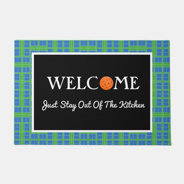 Pickleball Courts blijf uit de keuken, welkom Deurmat (Voorkant)