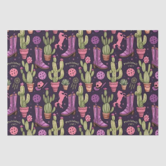 🐴🌵Pickleball Cowgirl Tissuepapier (Voorkant)