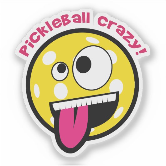 Pickleball Crazy Sticker (Voorkant)