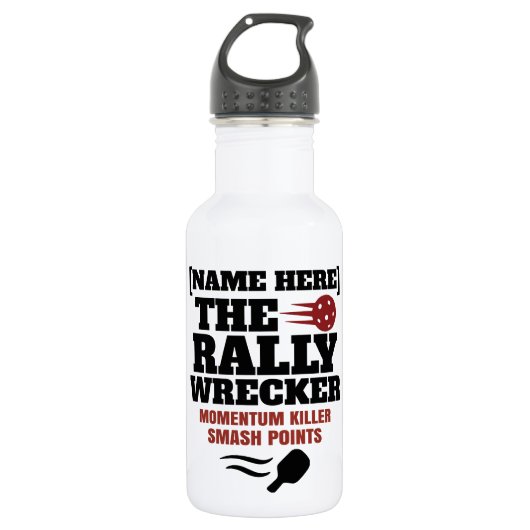 Pickleball Custom Name The Rally Wrecker Waterfles (Voorkant)