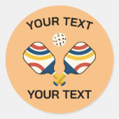Pickleball Custom Ronde Sticker (Voorkant)