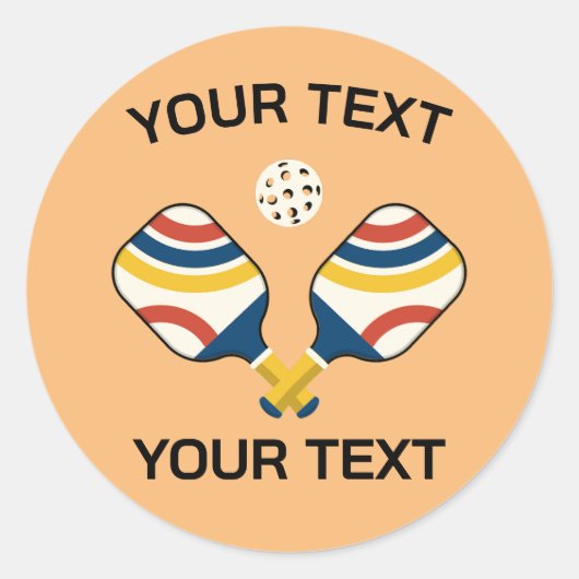 Pickleball Custom Ronde Sticker (Voorkant)