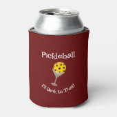 Pickleball, daar zal ik aan denken. T-Shirt Glass  Blikjeskoeler (Blikje Voorkant)