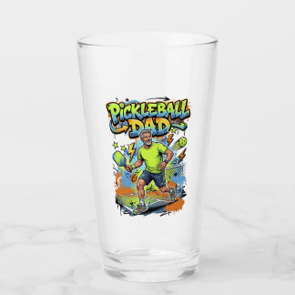 Pickleball Dad Graffiti Paddle Sport Art Glas