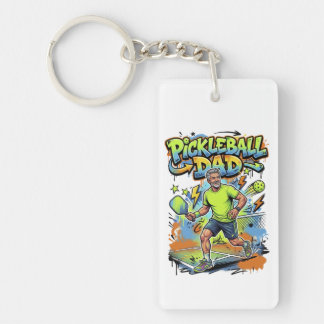 Pickleball Dad Graffiti Paddle Sport Art Sleutelhanger