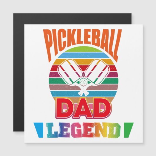 Pickleball Dad Legend Retro Rainbow (Voorkant / Achterkant)