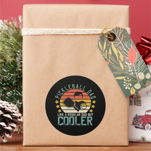 Pickleball Dad Like A Regular Dad But Cooler Ronde Sticker (Feestdagen)