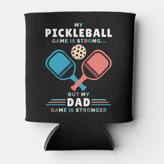 Pickleball Dad Stronger Dad Game Vader Blikjeskoeler (Voorkant)