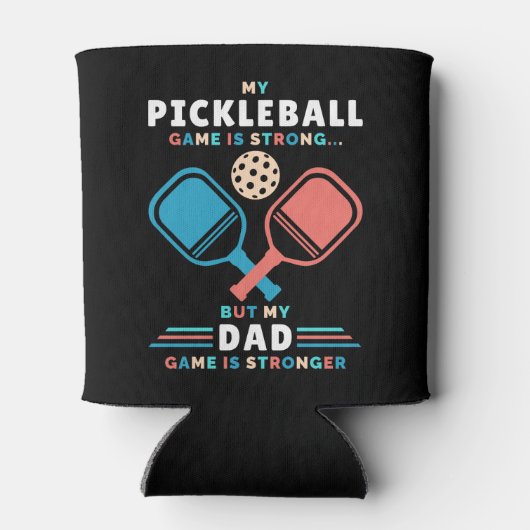 Pickleball Dad Stronger Dad Game Vader Blikjeskoeler (Achterkant)