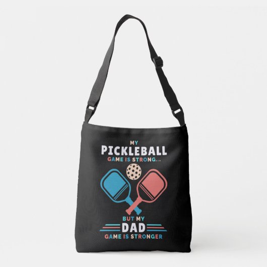 Pickleball Dad Stronger Dad Game Vader Crossbody Tas (Achterkant)