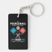 Pickleball Dad Stronger Dad Game Vader Sleutelhanger (achterkant)