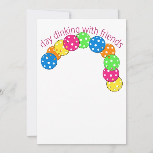 Pickleball Dag Dinken met Vrienden Kaart (Voorkant)