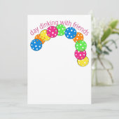 Pickleball Dag Dinken met Vrienden Kaart (Staand voorkant)