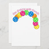 Pickleball Dag Dinken met Vrienden Kaart (Voorkant / Achterkant)