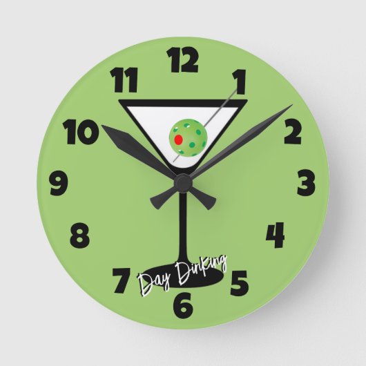 Pickleball Dag Dinking Martini Cocktail Ronde Klok (Voorkant)