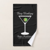 Pickleball Day Dinking Martini Black Persoonlijk Handdoek (Handdoek)