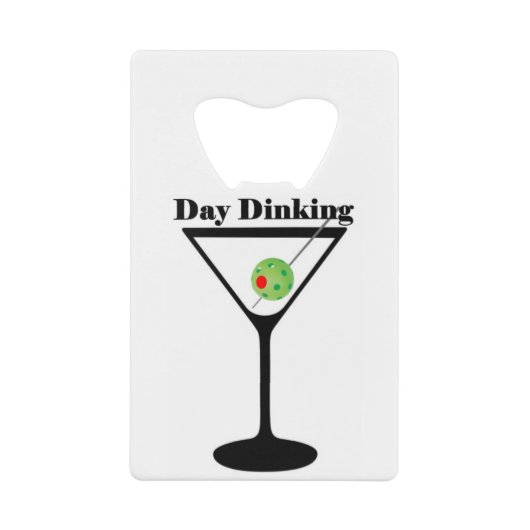 Pickleball Day Dinking Martini Pickleball Olive Creditkaart Flessenopener (Voorkant)