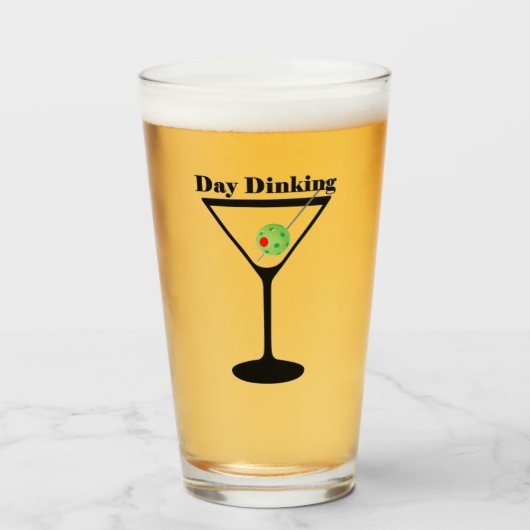 Pickleball Day Dinking Martini Pickleball Olive Glas (Voorkant gevuld)