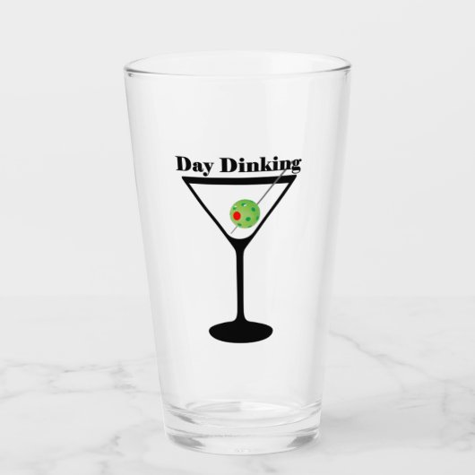 Pickleball Day Dinking Martini Pickleball Olive Glas (Voorkant)