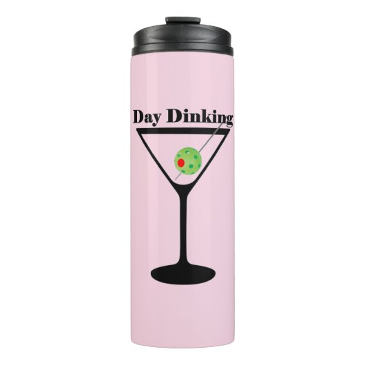 Pickleball Day Dinking Martini Pickleball Olive Thermosbeker (Voorkant)