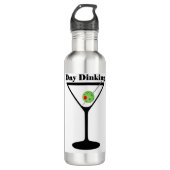 Pickleball Day Dinking Martini Pickleball Olive Waterfles (Voorkant)
