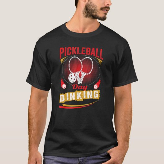 Pickleball Day Dinking Speler kleding kit net mac T-shirt (Voorkant)