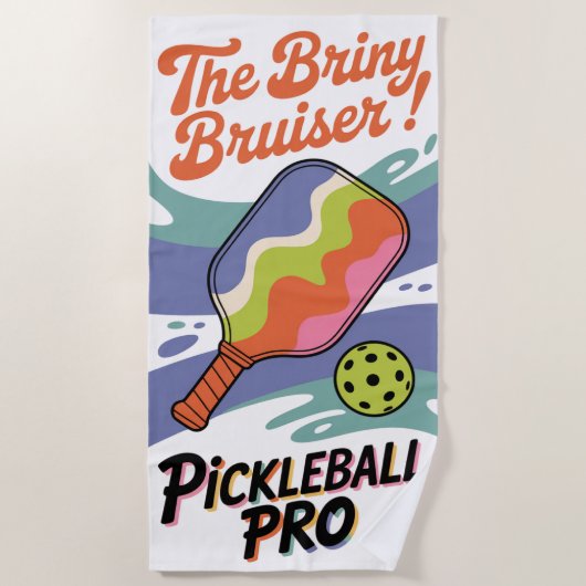 Pickleball De Briny Bruiser! Club Beach Handdoek (Voorkant)