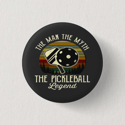 Pickleball- De Man, De Mythe, De Legende  Ronde Button 3,2 Cm (Voorkant)