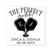 Pickleball De Perfecte Match Trouw Save the Date Zelfinktende Stempel (Design)